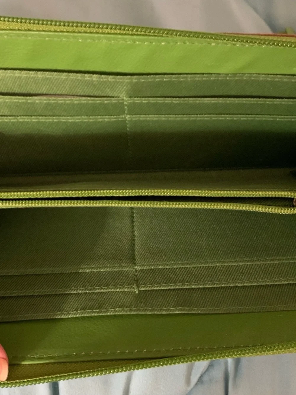 Myra Bag Green Floral Tooled Zip Wallet with Tassel - Picture 2 of 4